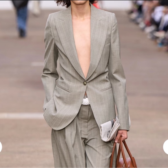 Stella McCartney Taupe Pinstripe Blazer - Picture 12 of 16